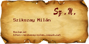 Szikszay Milán névjegykártya