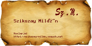 Szikszay Milán névjegykártya